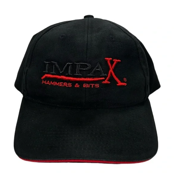 Vintage Impax Hammers & Bits Smith Bits Black Adjustable Strapback Hat - Picture 1 of 5